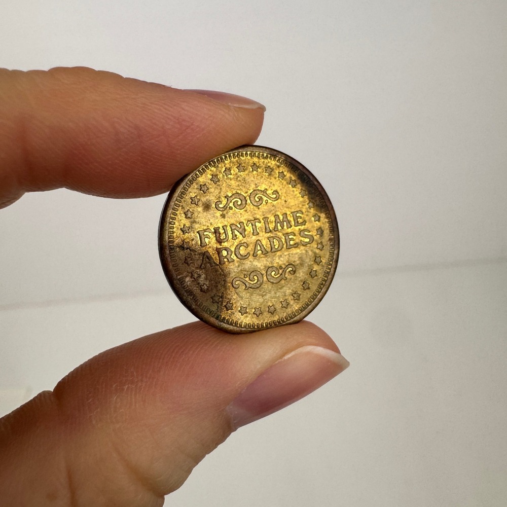 Vtg Gold Brass Funtime Arcades Game Collectible Coin Mall Scranton Nostalgia